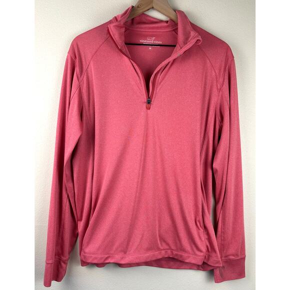 Vineyard Vines Men's Cationic Heather 1/4 Zip Size Medium in Jetty Red - Picture 2 of 10